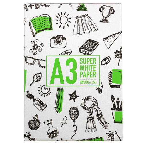 コピー用紙 スーパーホワイトペーパー 高白色 A3 500枚